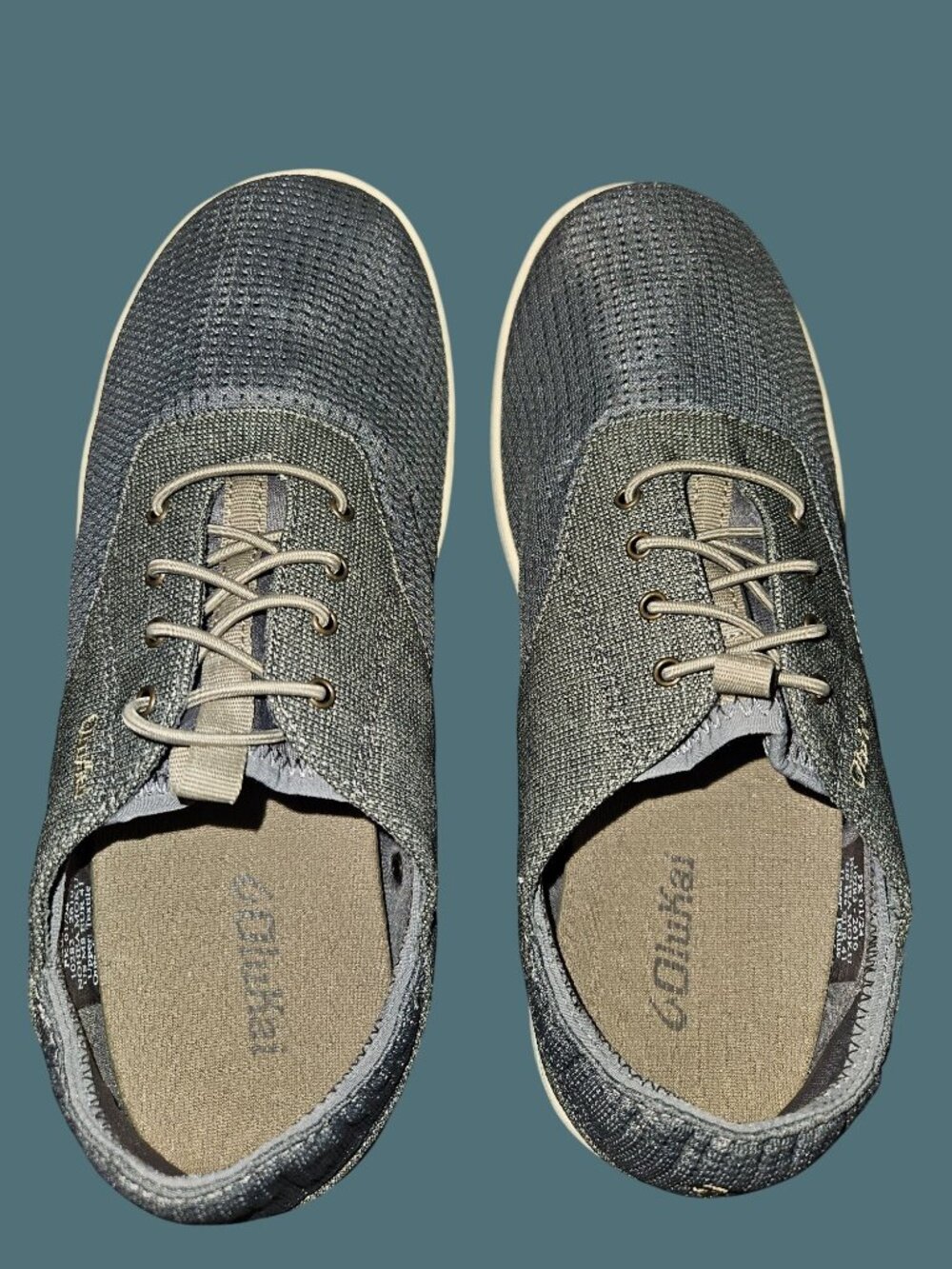Olukai Nohea Moku Slip On Casual Gray Textile Men Shoes Size 8 - Picture 7 of 10